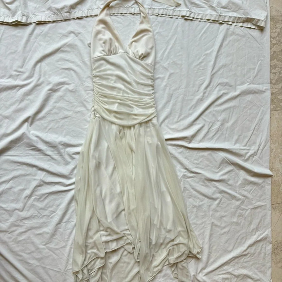 XOXO Dresses & Skirts - XOXO vintage white glitter beaded sequin asymetrical fairy dress